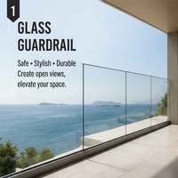 Système de balustrade moderne en aluminium et verre pour balcon, garde-corps de terrasse en verre trempé pour villa