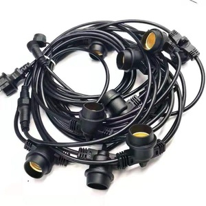 E26 E27 Outdoor Light <b>String</b> Cord IP65 Waterproof PVC Wire SJTOW C9 End Type Power Cord For <b>Garden</b> Patio Lighting - Product Image 1
