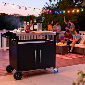 Chariot de barbecue mobile portable OEM, chariot de préparation alimentaire mobile, chariot de restauration mobile en acier inoxydable - Product Image 4