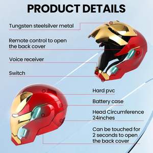 Casque <span class=keywords><strong>Iron</strong></span> <span class=keywords><strong>Man</strong></span> électrique 1:1 MK50, contrôle vocal, yeux lumineux, modèle de jouet pour adultes, technologie portable - Product Image 4
