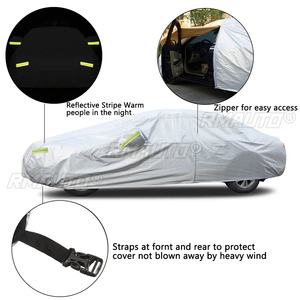 Housse de voiture complète imperméable, pare-soleil, anti-poussière, housse de neige d'hiver avec fermeture éclair sur la porte, universelle pour berline et SUV - Product Image 3