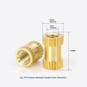 Injection Molding Copper Nut, Knurled Nut, Copper Nut Insert, British Copper Pre-buried Hot Melt Nut M2m3m4m5m6 - Product Image 2