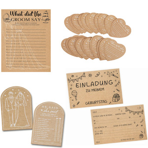Cartes en papier kraft personnalisables avec logos, cartes <span class=keywords><strong>de</strong></span> vœux, cartes d'invitation, cartes <span class=keywords><strong>de</strong></span> remerciement colorées pour les petites entreprises. - Product Image 4