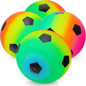Palline per parchi giochi arcobaleno per bambini e adulti, palla rimbalzante in gomma colorata da 8.5 pollici