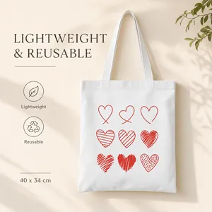 Sac fourre-tout en toile de coton 100 % naturel à faible MOQ, motif personnalisé, vente en gros pour les trajets quotidiens, les voyages et le rangement - Product Image 3