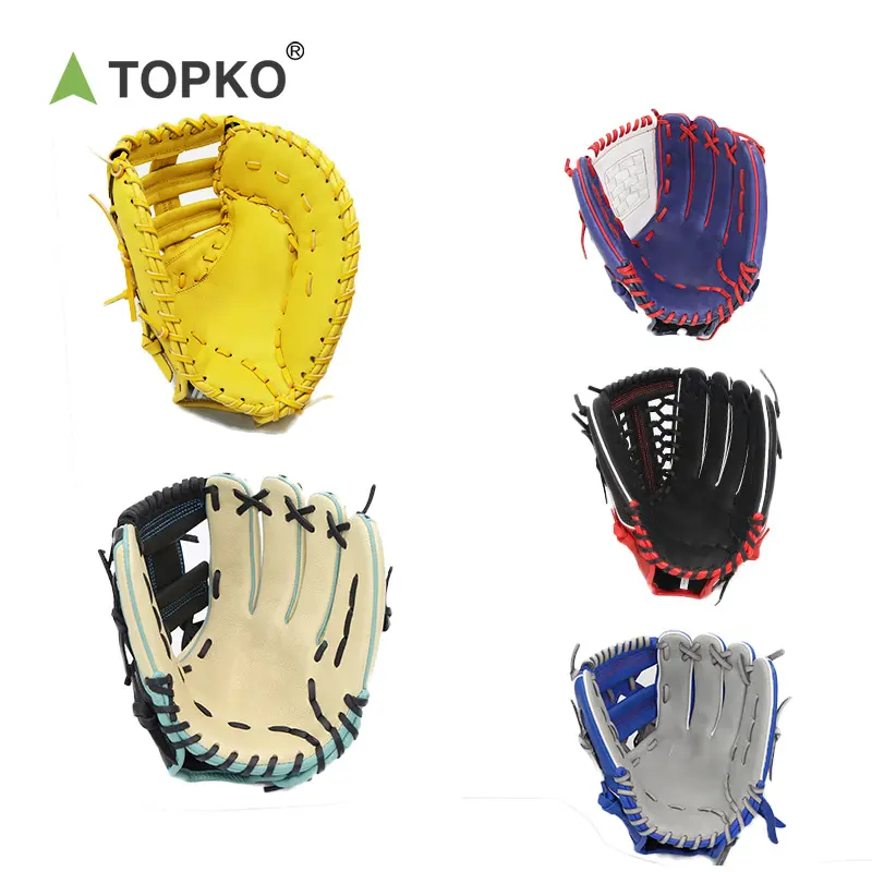 TOPKO Popular 11.5 12 inchesPractice Baseball Softball Gloves for Kids Adults Protection Leather Baseball Gloves