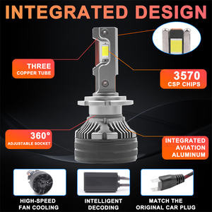 Bombilla LED K8 para Faros Delanteros, 12V 180W 30000lm Canbus, Universal, Compatible con H7 H11 9005 9006 H4 H13 9004 9007 Q3 A7 A4 - Product Image 2