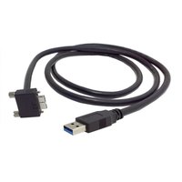 Câble USB 3.0 A mâle vers USB Micro B à angle de 90 degrés avec vis de fixation sur panneau pour machine industrielle