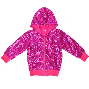 Jaqueta de lantejoulas flip personalizável completa para meninas, jaqueta do time do colégio, roupas personalizadas para crianças