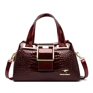 Women Bag Patent Leather Handbags Crocodile Vintage Totes Bag Female Luxurious Shoulder Bags Fashion Jewelry Waterproof PU 1pc