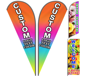 Banderas de Pluma Publicitarias de Metal Personalizadas para Exhibidores, para Agentes Inmobiliarios, Barberías y Negocios - Product Image 1