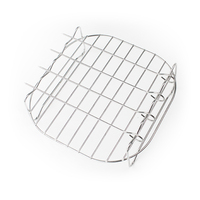 Accessoires de barbecue en acier inoxydable de qualité alimentaire, grille à vapeur à double couche, friteuse à air circulaire avec brochettes
