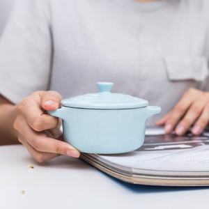 <span class=keywords><strong>Mini</strong></span>-Casserole ronde en <span class=keywords><strong>céramique</strong></span>, ustensiles de cuisine portables, Design de couleurs roses, chauffe-aliments avec poignées, vente en gros - Product Image 6