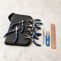 Lot de 9 mini-pinces en acier au carbone de 4,5 pouces, qualité atelier, pour la réparation de perles, le gainage de fils, l'artisanat DIY, vente en gros
