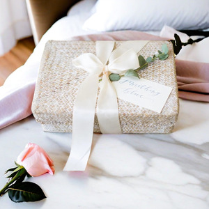 Woven Straw <strong>Box</strong> &amp; Seagrass Basket Gift Basket Handmade Basket Decor Earth Wedding Party Gift Popular for Use - Product Image 2