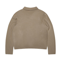 Sweat-shirt Polo Homme Snow Wash, Pull Gorpcore d'extérieur, Col Seagull, Vente en gros, Logo personnalisé, OEM, Haut Streetwear Oversize
