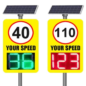 राजमार्ग यातायात संकेत एलईडी डिस्प्ले स्क्रीन सेंसर गति सीमा सौर ऊर्जा गति सीमा गति सीमा रडार