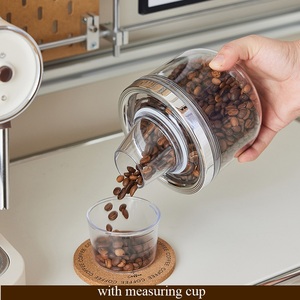 Plastic <strong>Canisters</strong> Set Modern Clean Food Storage Jars with Silver <strong>Lids</strong> Round Food Grade PET Containers - Product Image 4