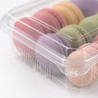 Boîte à pâtisserie en PET en gros, 500g, jetable, transparente, pour gâteaux et desserts, avec couvercle, qualité alimentaire, recyclable, emballage en vrac