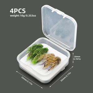 OEM 4 pièces/boîte 34mm 4 #   Mouche sèche en acier au carbone, nouée à la main, avec hameçon à anneau barbelé et poils de cerf, type sauteuse, pour la pêche à la mouche - Product Image 6