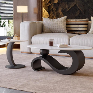Mesa de Centro de Piedra Sinterizada de Lujo Italiana, Diseño Moderno, Ecológica y Duradera, Mueble para Sala de Estar - Product Image 1