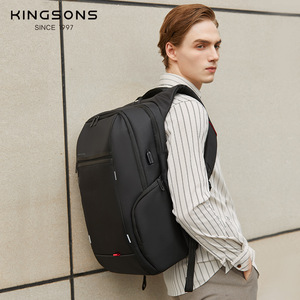 Kingsons Laptop <b>Backpack</b> <b>Black</b> Large Capacity Business Travel With Computer Compartment Men's <b>Backpack</b> - Product Image 1