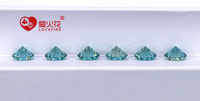 Moissanite synthétique de laboratoire en vrac de 5 mm à 8 mm, pierres rondes à taille brillante, VVS, bleu vert