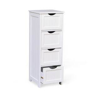 Cassettiera moderna alta in legno con 4 cassetti di grande capacità per soggiorno camera da letto - Product Image 1