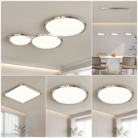 Plafonnier LED ultra-fin électroplaqué CRI 98 sans scintillement, rond ou carré, pour salon et chambre