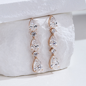 เครื่องประดับเมสซี่ MSE-930 ต่างหูเพชรทองคำขาว 18K สำหรับผู้หญิง - Product Image 4