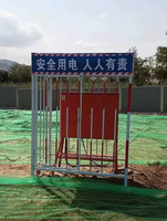 Caja de Distribución Temporal Impermeable IP65, Panel de Control de 63A, Unidad de Energía con Construcción de Acero Galvanizado ABS para Obras de Construcción
