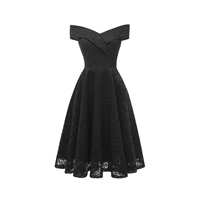 Vente en gros d'usine de vêtements Robe de soirée de bal pour femmes élégantes, épaules dénudées, en dentelle, évasée, occasions spéciales