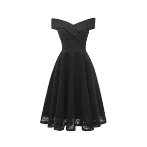 Vente en gros d'usine de vêtements Robe de soirée de bal pour femmes élégantes, épaules dénudées, en dentelle, évasée, <span class=keywords><strong>occasions</strong></span> spéciales - Product Image 4
