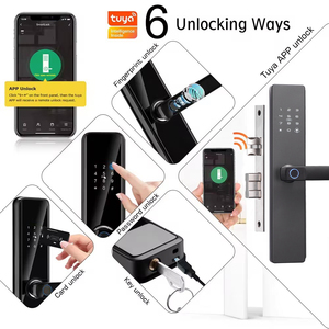 <strong>Serrure</strong> Intelligente Smart Lock Stable Wireless <strong>Connection</strong> Fingerprint Password Key Unlock for Home Apartment Villa Interior - Product Image 2
