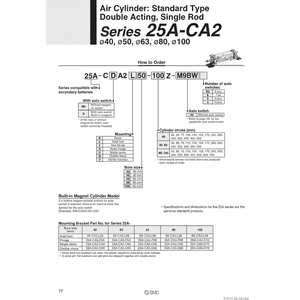 ชิ้นส่วนนิวเมติกส์ยึดกระบอก25A-CA2-F05 SMC - Product Image 1