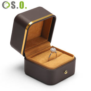 Boîtes d'emballage pour bijoux en cuir PU personnalisé marron pour collier, bracelet, bague, boucles d'oreilles, boîte à bijoux - Product Image 3