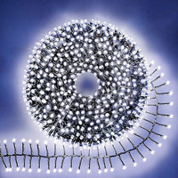 Weihnachts-LED-Feuerwerkslichterkette Dunkelgrüne Linie 8 Funktionen Feengirlande Cluster für Außen/Innen 12M Weihnachtsbaum