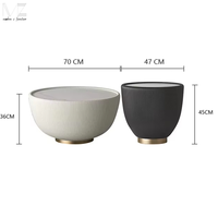 Nouveau Design Table Basse Ronde Moderne en Pierre Frittée Façon Z de Luxe pour Salon et Café, avec Base en Acier Inoxydable