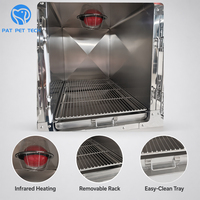 Cage d'oxygénothérapie vétérinaire thermostatée personnalisable OEM en acier inoxydable pour chien, avec roues, pour hospitalisation