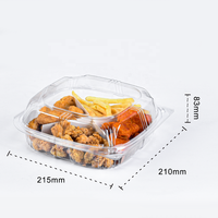 Boîte à hamburger transparente en PET/rPET de 8 pouces, emballage pour hamburger, boîte en plastique avec couvercle à charnière