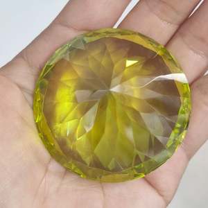 Zirconia cúbica sintética verde manzana redonda de 50mm, adorno de piedras sueltas de circón de gran tamaño - Product Image 4