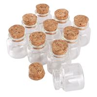 5pcs 10ml Mini Bouteille En Verre avec Couvercles En Liège Potion Bouteilles Bocaux En Verre Vaisseaux En Verre Message Bouteilles pour La Fête De Mariage