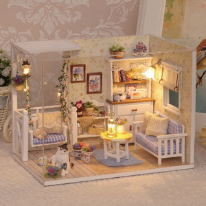 Mini <span class=keywords><strong>maison</strong></span> <span class=keywords><strong>de</strong></span> bricolage avec meubles légers, ensemble <span class=keywords><strong>de</strong></span> jouets faits à <span class=keywords><strong>la</strong></span> main en bois, petits modèles <span class=keywords><strong>de</strong></span> <span class=keywords><strong>maison</strong></span> <span class=keywords><strong>de</strong></span> <span class=keywords><strong>poupée</strong></span>, kit <span class=keywords><strong>de</strong></span> blocs <span class=keywords><strong>de</strong></span> construction miniatures - Product Image 1