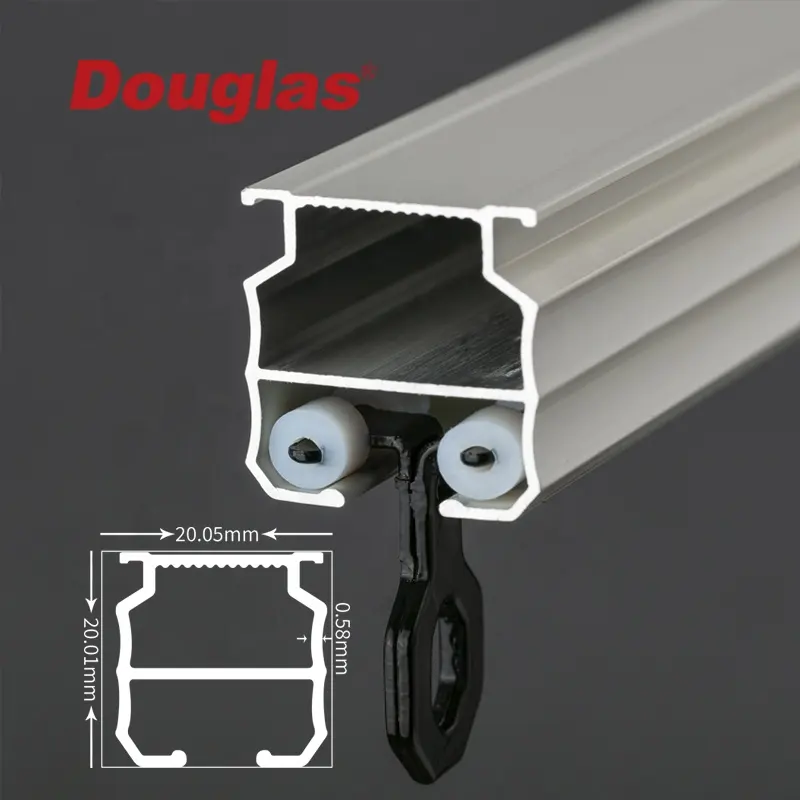Douglas basit tavan monte perde rayları çevre dostu S katlama perdeleri çamaşır odası için