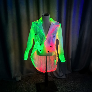 Chaqueta LED Unisex con Estampado Luminoso, Material de Poliéster/Rayón, Talla Personalizada, para Adultos, Actuaciones en Escenario, Fiestas, Clubes - Product Image 4