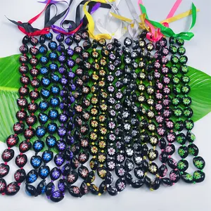 2024 Acrylic Kukui nut school graduation lei Necklace Graduation Colored Leis Luau Weddings New lei