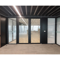 Flexsapce New Modern Office Partition Wall Environment Wooden and Glass Partition Wall Swing or Sliding Door Options