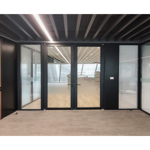Flexsapce 2025 New Modern Office <strong>Partition</strong> <strong>Wall</strong> Environment Wooden And Glass <strong>Partition</strong> <strong>Wall</strong> Swing Or Sliding Door Options - Product Image 6