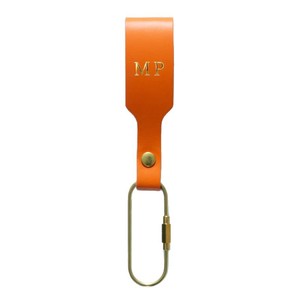 Cross-border minimalist PU leather keychain, portable car keychain, oval-shaped brass keychain/<b>key</b> <b>chain</b> - Product Image 4