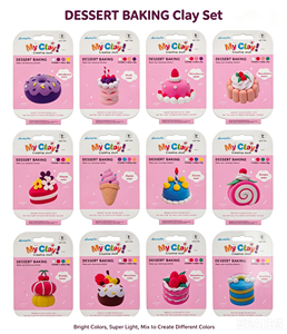 12 Pcs <b>Baking</b> Dessert Themed Air Dry Clay Super Light Non Toxic DIY Modeling Clay <b>Kit</b> for Kids Art & Craft - Product Image 5